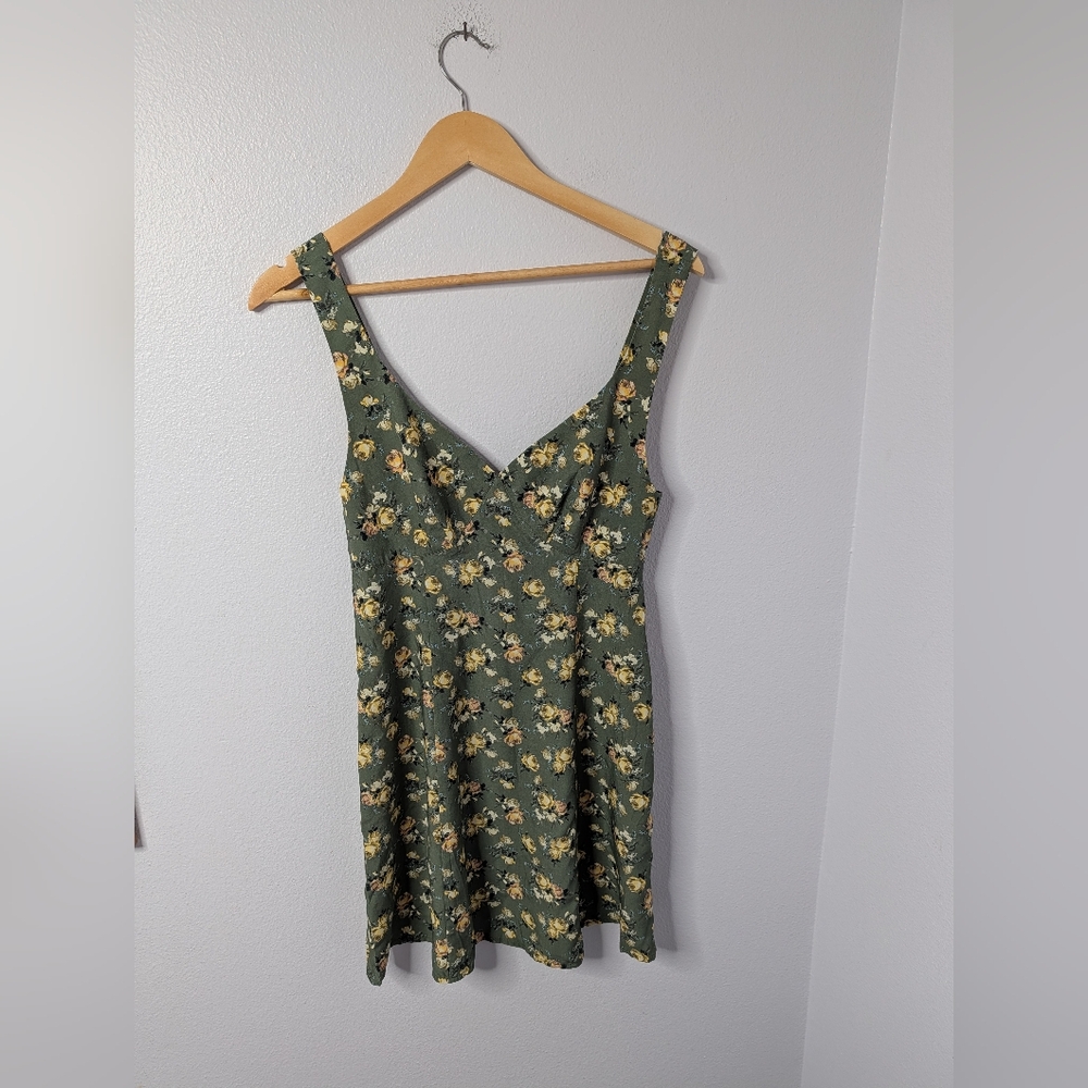 Marina Mak “Verona” Green Floral Dress, NWT,‎ Size XS